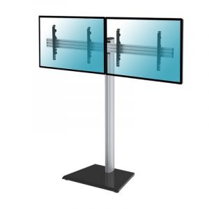 Support de sol Kimex pour 2 téléviseurs 50"-55" Hauteur 175 cm VESA 600x400 Max. 50Kg