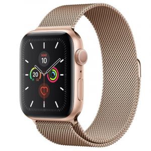 Bracelet Devia &eacute;l&eacute;gant en or rose avec boucle milanaise pour Apple Watch 42/44 mm