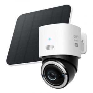 Cam&eacute;ra de surveillance Eufy S330 4K Vision Nocturne Ext&eacute;rieure D&eacute;tection IA Alarme Panneau Solaire Contr&ocirc;le Vocal Audio Bidirectionnel