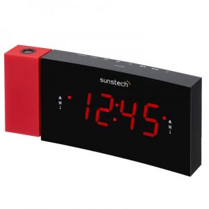 Sunstech FRDP3 Radio-réveil numérique Noir/Rouge