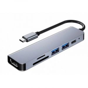 Docking 3GO HUB3UCRH4K USB Type-C/3xUSB/1xHDMI/1xLecteur de cartes/Gris