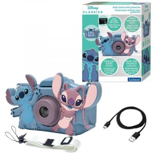 Appareil photo numérique pour enfants Lexibook Stitch DJ078D 8 Go, 5 jeux, 15 cadres, protection en silicone