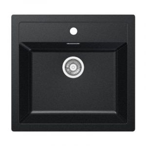Mepamsa Cubo 56.53 Noir - &Eacute;vier de Cuisine Acier 60 cm 1 Cuve 1 &Eacute;gouttoir