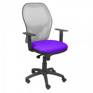 Piqueras y Crespo Jorquera Chaise en maille grise Assise Bali Lilas