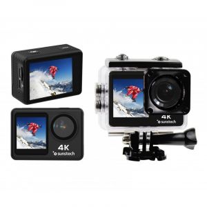 Caméra de sport étanche Sunstech Adventure 4K 16MP WiFi avec écran LCD à champ de vision 170°, noire