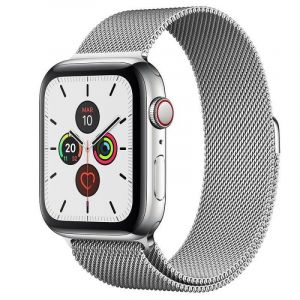 Bracelet Devia élégant à boucle milanaise argenté pour Apple Watch 38/40 mm