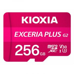 Carte MicroSDXC Kioxia 256 Go UHS-I U3 V30 A1 100 Mo/s Rose avec adaptateur SD