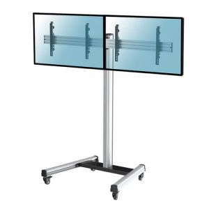 Kimex Support de sol avec roulettes pour 2 téléviseurs 43"-49" Hauteur 175 cm VESA 400 x 400 Max. 50Kg