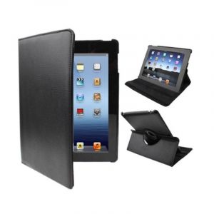 Étui rotatif en similicuir avec fonction support noir pour iPad 2/iPad 3/4