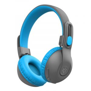 Casque audio pour enfants JLab JBuddies Studio 2, sans fil ou filaire, gris/bleu