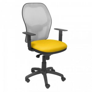 Piqueras y Crespo Jorquera Chaise en maille grise Assise Bali Jaune