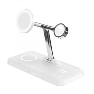 Targus HyperJuice Next - Chargeur sans fil 4 en 1 - 15W - Couleur argentée et blanche