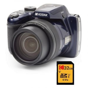 Appareil photo numérique compact Kodak Pixpro AZ528 16 MP, zoom optique 52x, capteur CCD, carte SD 32 Go, bleu nuit