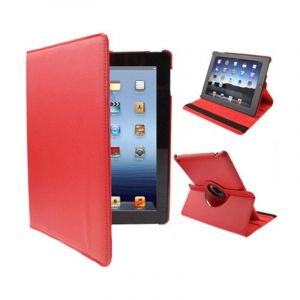 Étui rotatif en similicuir avec fonction support rouge pour iPad 2/iPad 3/4