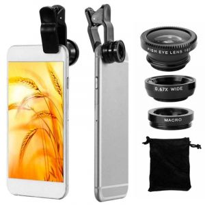 OcioDual Objectif Fisheye Universel pour Smartphone Macro Grand Angle