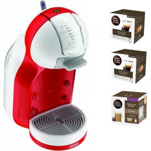 Cafetière à capsules DeLonghi EDG 305 Mini Me Dolce Gusto Blanc/Rouge + Capsules (3x16 unités)