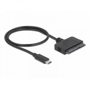 C&acirc;ble adaptateur DeLock 63803 USB-C vers SATA 22 broches 0,5 m Noir