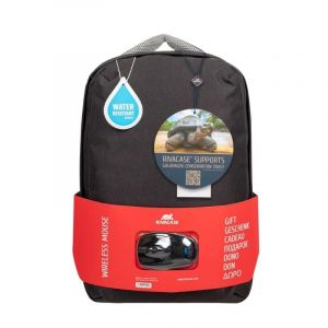 Sac à dos Rivacase 7563 Prater 15,6 pouces en tissu déperlant + souris sans fil 2,4 GHz