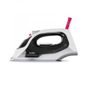 Fer &agrave; repasser c&eacute;ramique Solac Optima Start 2400 2400 W, semelle c&eacute;ramique, vapeur, anti-goutte, noir/blanc