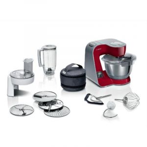 Robot de cuisine Bosch MUM5X720, 1000W, 3,9L, Rouge, Argent, Fonction Tactile
