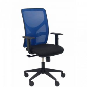 Piqueras y Crespo Motilla Chaise en maille bleue Assise Bali Noir Bras réglable