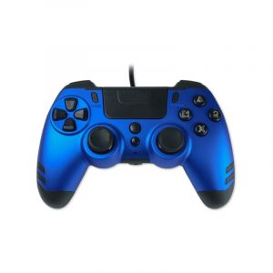 Manette de jeu Steelplay Blue Edition PS4/PC, c&acirc;ble LED RGB de 3 m, boutons programmables, ergonomie avanc&eacute;e