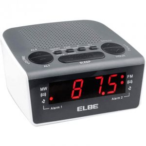 Elbe CR-932 Radio-réveil numérique Blanc/Noir