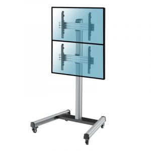 Kimex Support de sol avec roulettes pour 2 écrans TV 40"-65" Hauteur 175 cm VESA 600 x 400 Max 50 kg