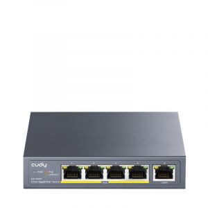 Commutateur CUDY 5 ports Gigabit Ethernet 4 ports PoE+ 10 Gbit/s sans ventilateur pour rack CA/CC