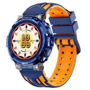 Montre Connectée Cool Clever Bluetooth 45mm TFT Bleu/Orange IP67 SpO2 Pulsomètre Sommeil