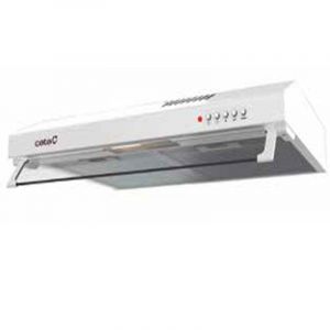Hotte aspirante décorative Cata 195 m³/h aspiration silencieuse 3 vitesses LED inox/blanc