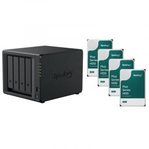 Synology DiskStation DS425+ NAS 4 baies avec 4 disques durs HAT PLUS de 16 To installés, 2,5 GbE, compact