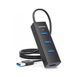 Hub UNITEK 4 ports USB 3.2 Gen 1 Y-3089V01 alimentation 7,5 W ABS noir