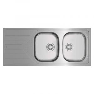 Teka UNIVERSE 80 T-XP 2C 1E REV &Eacute;vier inox 2 bacs avec &eacute;gouttoir r&eacute;versible, 80 cm