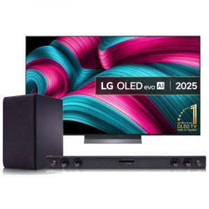T&eacute;l&eacute;viseur intelligent LG OLED evo OLED65C54LA 65" 4K Ultra HD Dolby Vision avec intelligence artificielle + barre de son LG SQC2 300 W