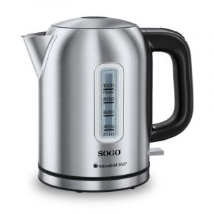 Bouilloire &eacute;lectrique Sogo KET-SS-7780 inox 1L sans fil base 360&deg; 2200W