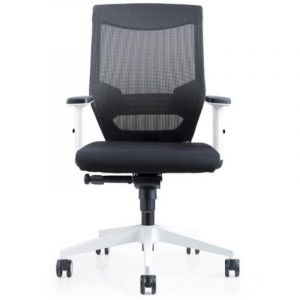 Silla Rocada Ergoline 908W-4 Ajuste Lumbar Malla Negra 5 Ruedas