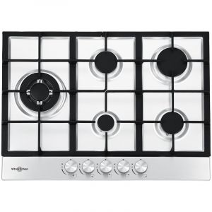 Plaque de cuisson gaz butane Vitrokitchen EN73IB 5 zones 70 cm Acier inoxydable