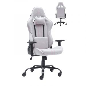 Chaise de jeu Newskill Kitsune V2 finie en tissu gris Daytona/rose