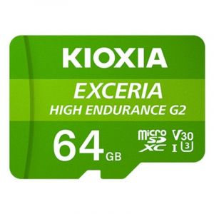 Carte m&eacute;moire Kioxia Exceria 64 GB MicroSD UHS-I V30 U3 100MB/s 50MB/s verte
