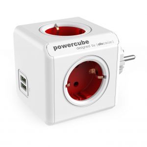 PowerCube Original USB 4 Prises + 2 USB Rouge