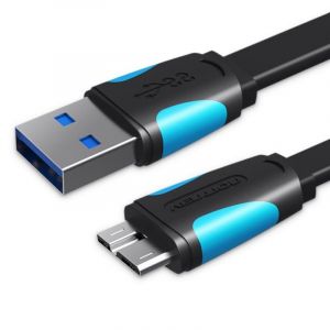 Câble USB 3.0 Vention VAS-A12-B025/ MicroUSB Macho - USB Macho/ 25cm/ Bleu et Noir