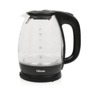 Bouilloire Tristar WK-3405 1,7 L 2200 W Verre noir Base pivotante &agrave; 360&deg; Sans BPA