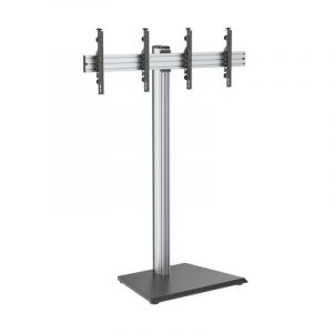 Kimex Support de sol pour 2 écrans TV 43"-49" Hauteur 175 cm VESA 400 x 400 Max 50 kg