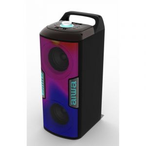 Enceintes Aiwa Portables st&eacute;r&eacute;o filaires et Bluetooth 16W &eacute;clairage LED