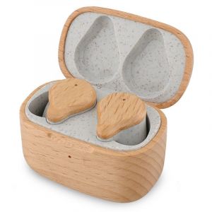 Prixton Earbuds Eco TWS163 Wood Casque Bluetooth en bois de hêtre