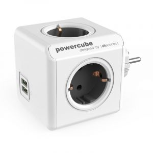 PowerCube Original USB 4 Prises + 2 USB Gris