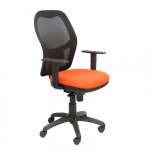 Piqueras y Crespo Jorquera Chaise en maille noire Assise Bali Orange