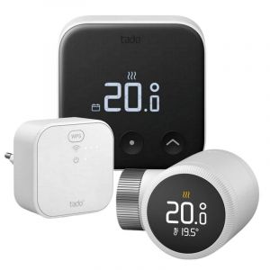 Kit de d&eacute;marrage pour thermostat intelligent Tado X avec pont filaire et Internet + t&ecirc;te chauffante