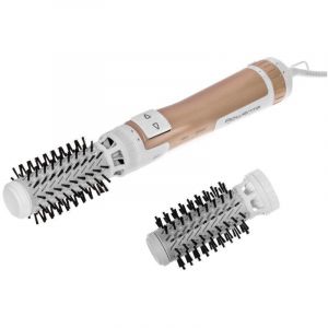S&egrave;che-cheveux Ionique Rowenta Brush Activ Compact CF9520 1000W 2 Temp&eacute;ratures 2 Vitesses Brosse Rotative M&eacute;tallique Cuivre Blanc